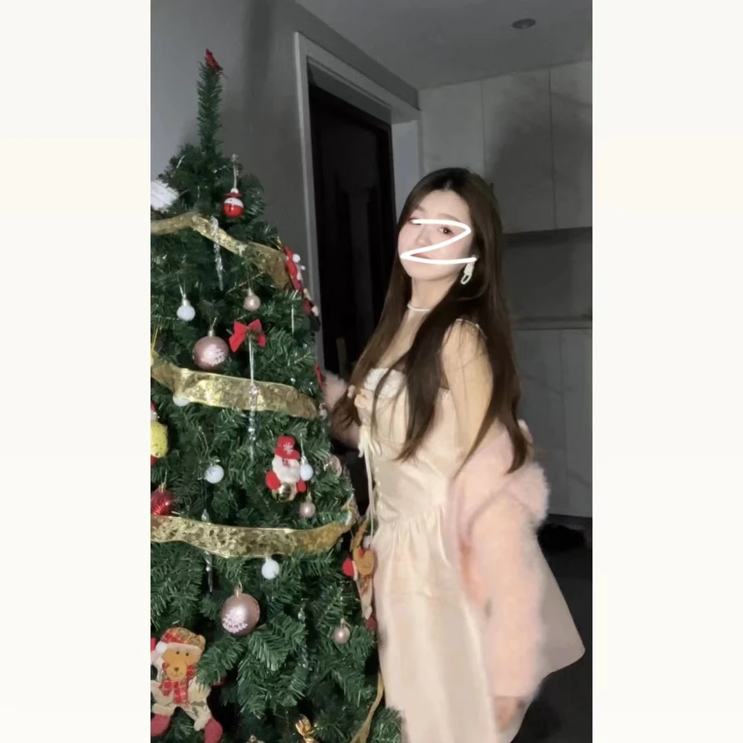 QF00404千金精致甜美蝴蝶结绑带蕾丝短款吊带连衣裙