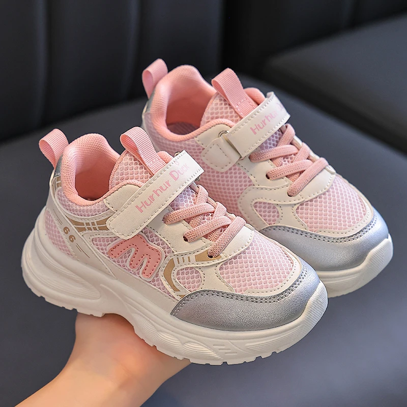 女童鞋运动鞋2025新款春秋款男童鞋子秋季儿童老爹鞋灰色女大童潮