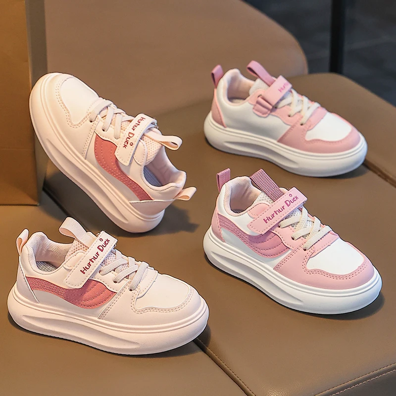 儿童运动鞋2025春秋新款女童皮面小白鞋男童鞋子透气低帮板鞋宝宝