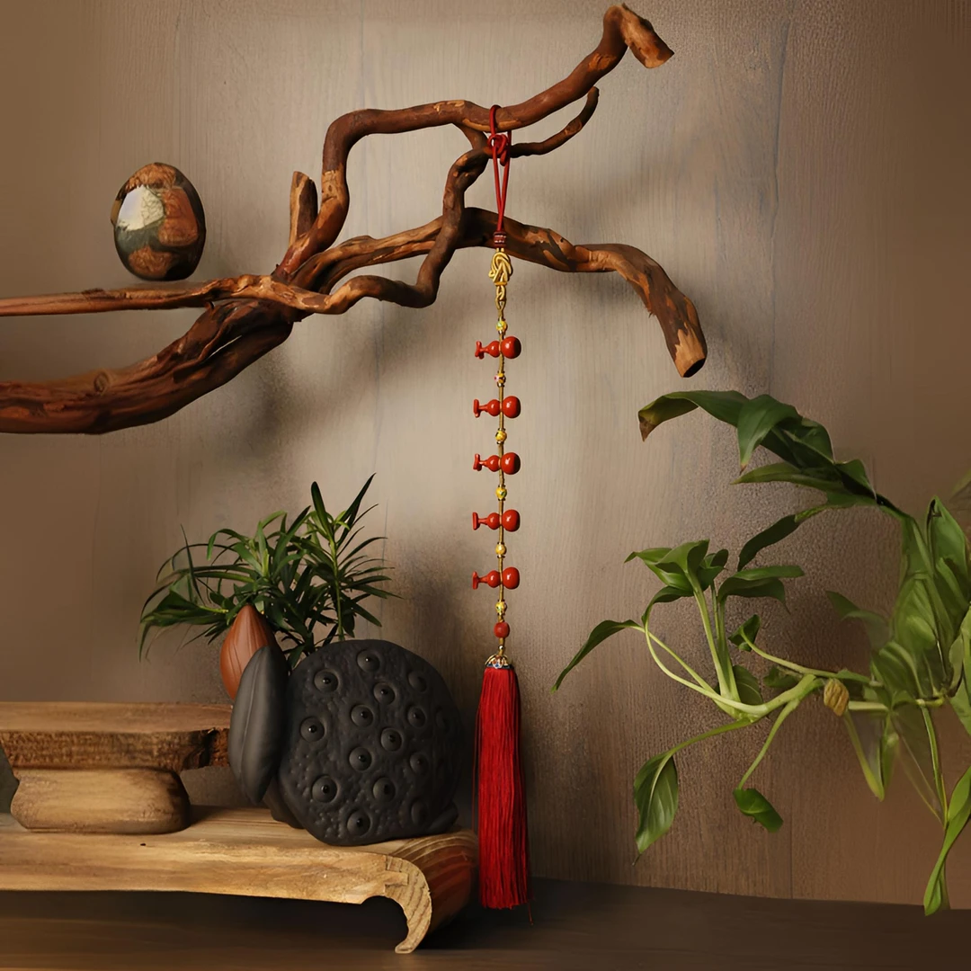 灵丹真朱 含辰砂工艺品「巳巳如意」【朱砂葫芦】设计款挂饰