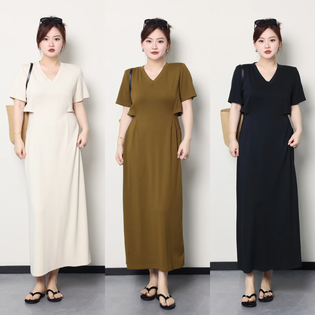 QC杨杨【纽约艺术】微胖大码女装夏气质显瘦连衣裙ZY305X11