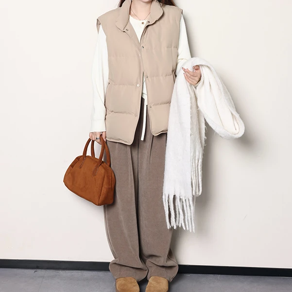 裂渡杨杨【松木琴酒】微胖大码女秋冬气质百搭羽绒背心马夹ZY409J35