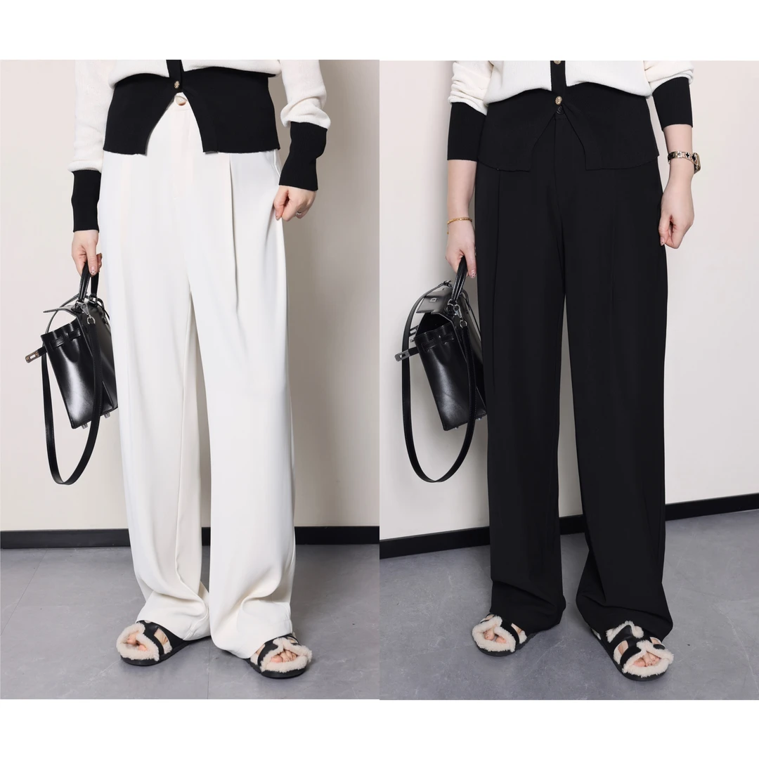 QC杨杨【视觉瘦瘦裤】微胖大码女高腰显瘦西装长裤ZY403X04