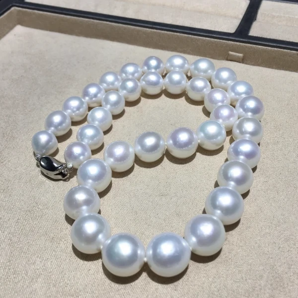 11-13mm爱迪生项链赛极光正圆天然淡水珍珠串链锁骨链送妈妈