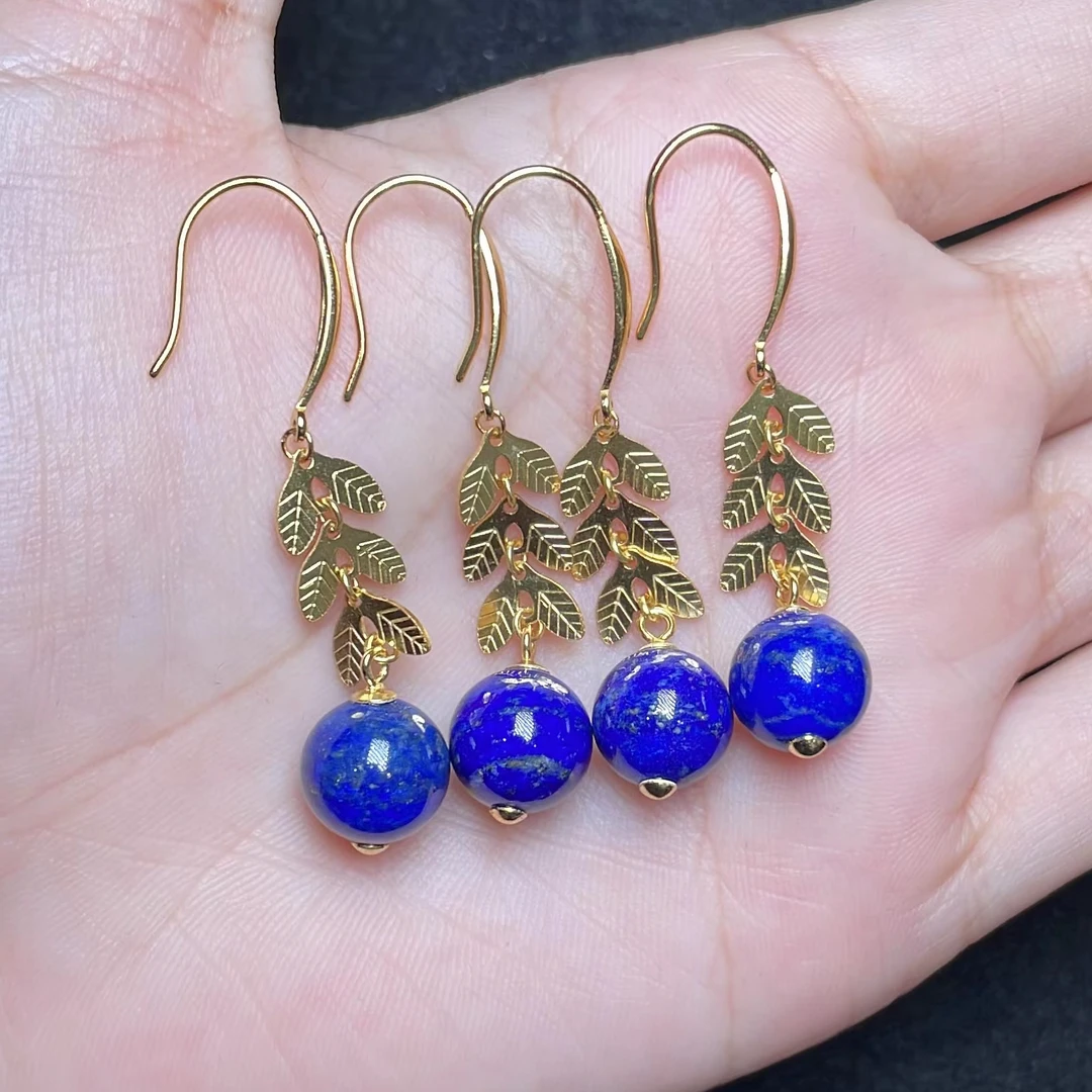 菲菲珠宝好~S925青金石圆珠耳坠约9+mm-多样性发一