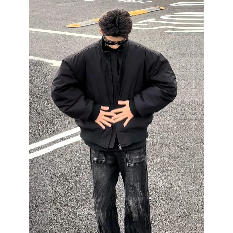 bomber美式飞行员夹克棉服男款冬季高级感潮牌外套cleanfit棒球服