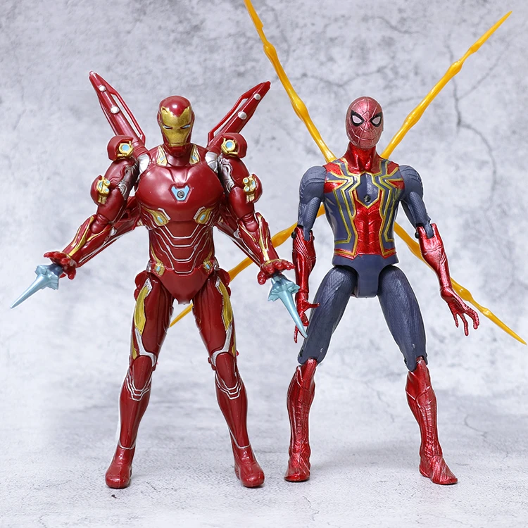 国产钢铁侠蜘蛛侠绿巨人潮玩手办动漫儿童玩具人偶可动模型摆件男