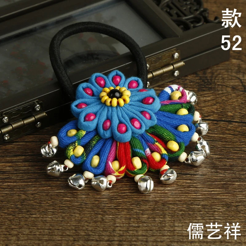 合金布艺发饰 批发民族风布艺发饰民族特色发圈发绳手工布艺头花