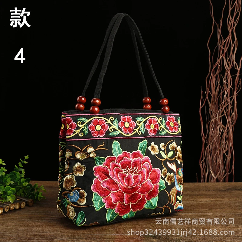 厂家新款民族风绣花包包刺绣帆布小包女士手提包批发一件代发时尚