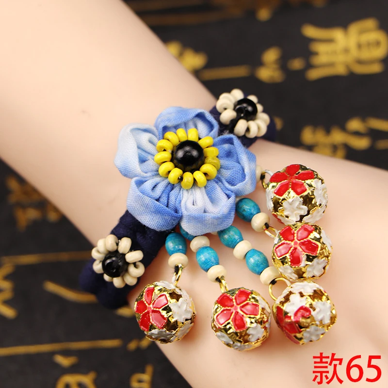 合金布艺手链 批发大理古城纯手工扎染布艺手链民族旅拍手饰蓝白