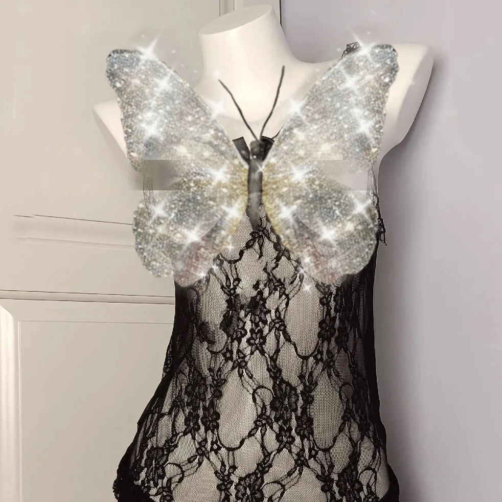 蜜密性感蕾丝紧身气质诱惑套装美背薄款修身纯欲风性感家居服