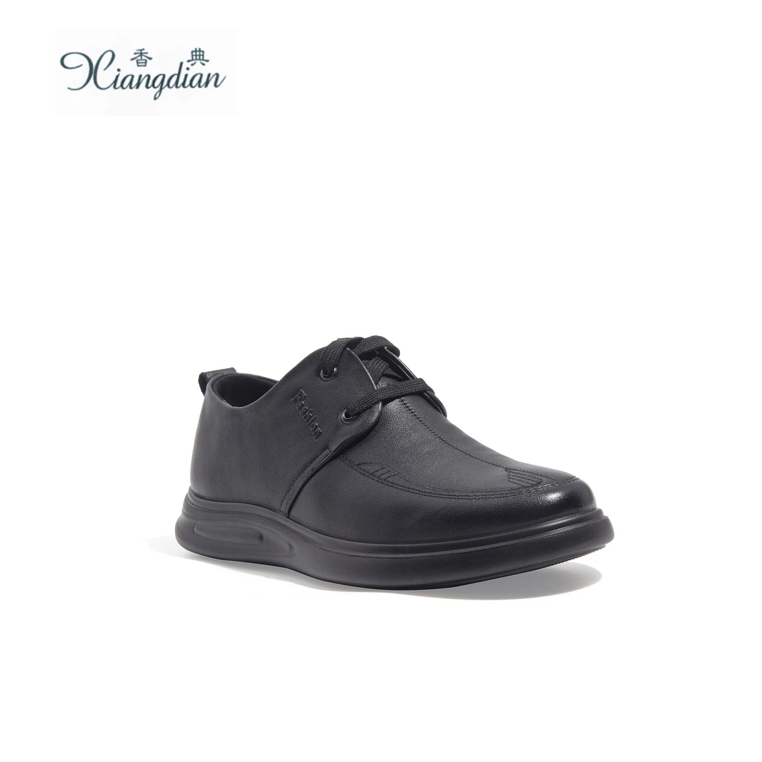 香典皮鞋秋季新款老年休闲轻便舒适防滑真皮祛汗防臭男鞋402566