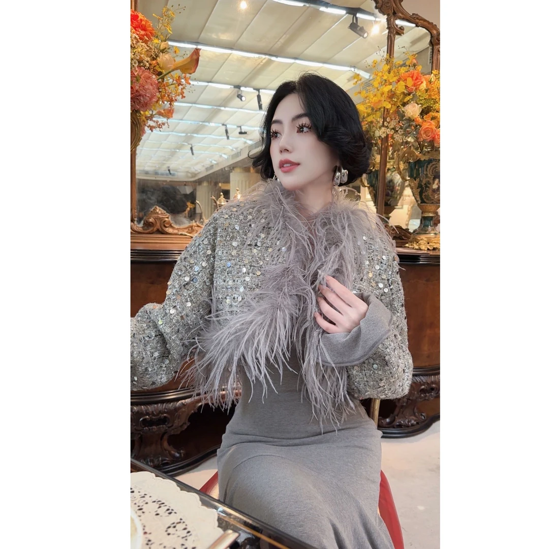 LYXJ【香波堡初雪】秋冬复古设计感时尚短外套11434