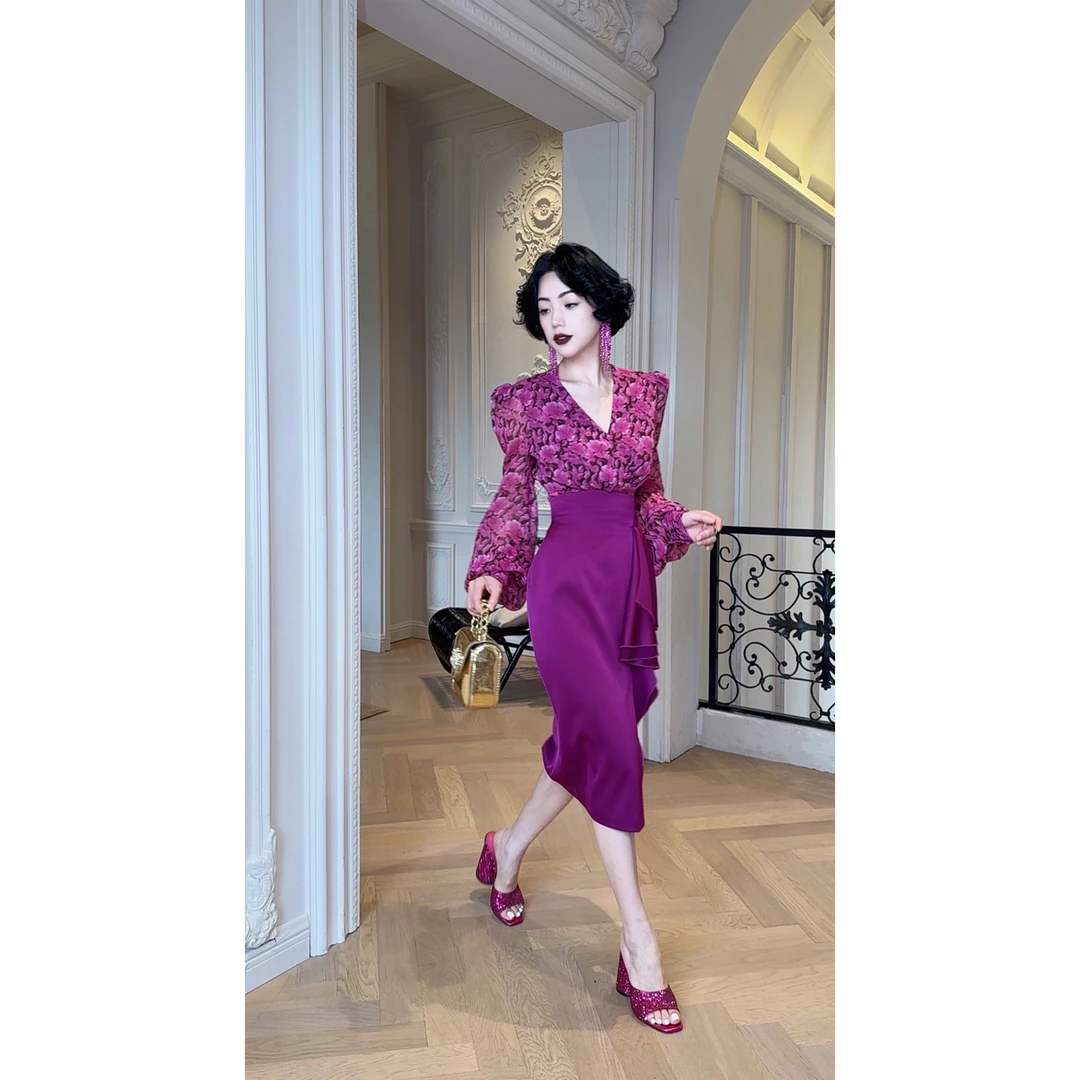 LYXJ【玫语恋情】不规则剪裁半身裙10994