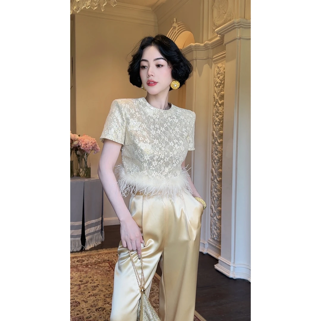 LYXJ【黎巴嫩宴会】高定蕾丝上衣11103