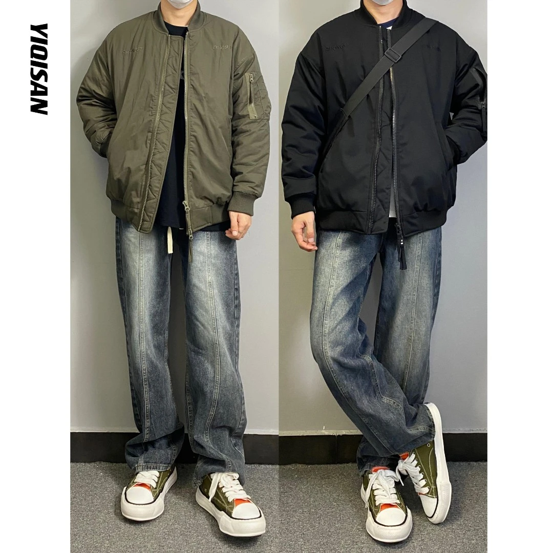 日系飞行员夹克百搭情侣加厚保暖外套W1196