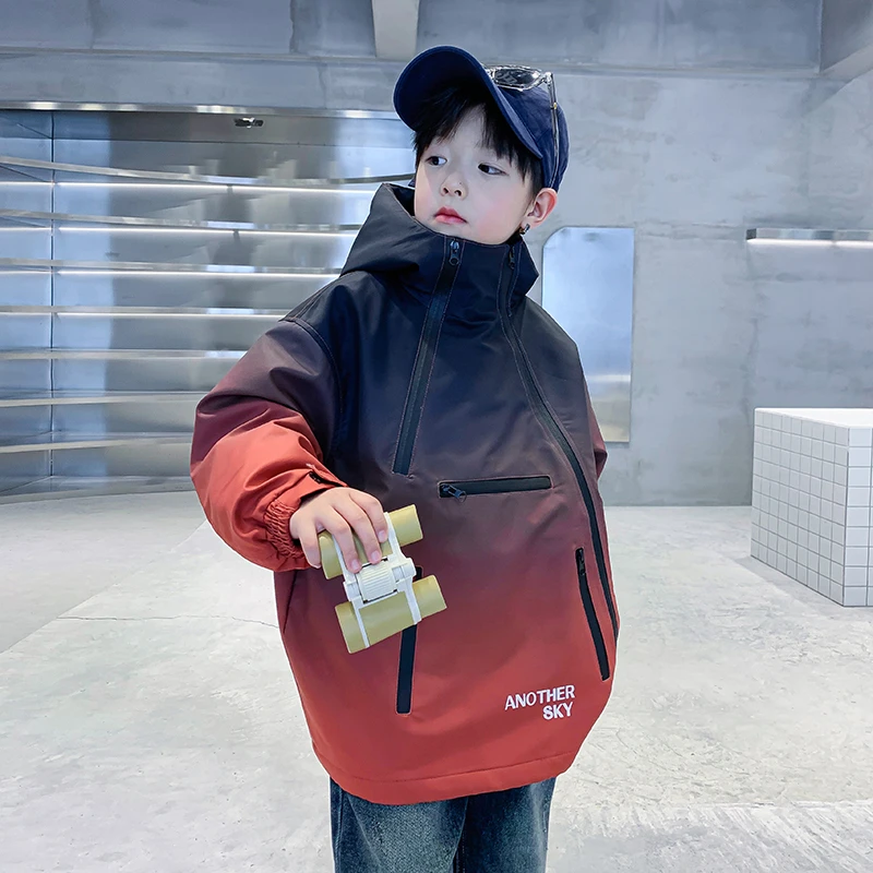 男童秋冬渐变机能风工装棉服2023新款儿童冬季加厚K234MF3698