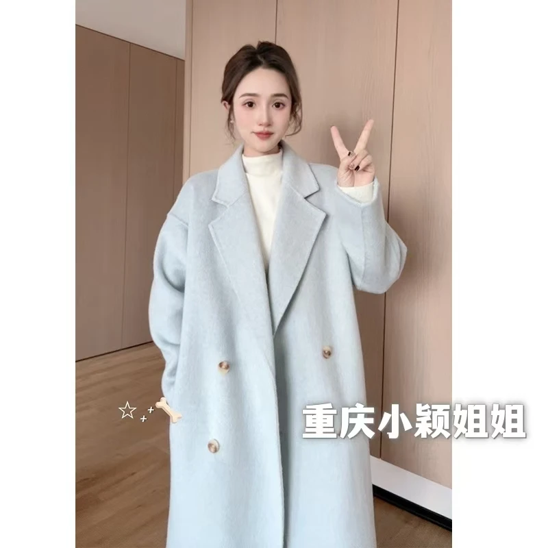 【重庆小颖姐姐】大衣24年新款双面羊毛大衣中长款宽松休闲女-2288