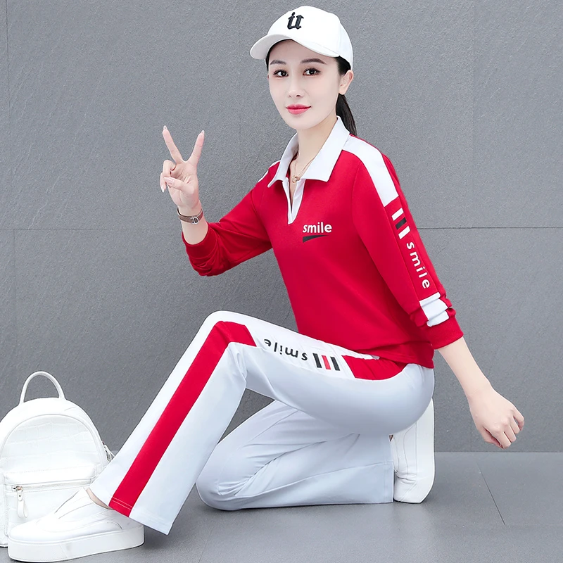 跳舞喇叭裤时尚运动套装女2024春秋款洋气宽松显瘦大码跑步广场舞