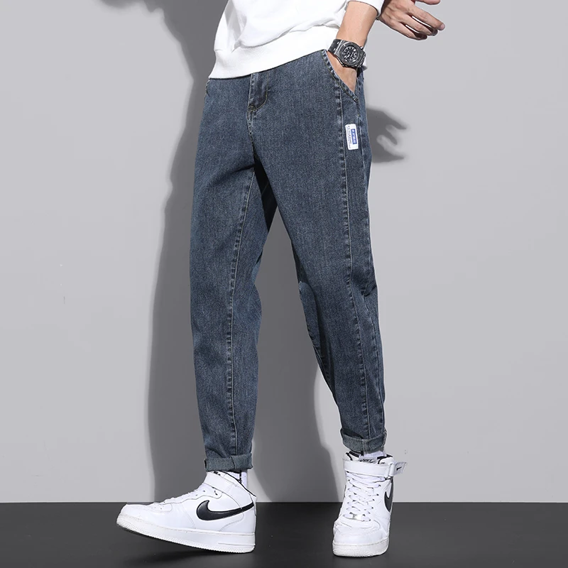 CANELIN KISKHA2024秋冬季高弹力软牛仔裤男士百搭裤子四色可选