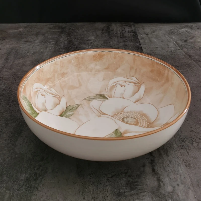 【山茶花9英寸2个装】陶瓷汤碗大号面碗陶瓷毛血旺碗