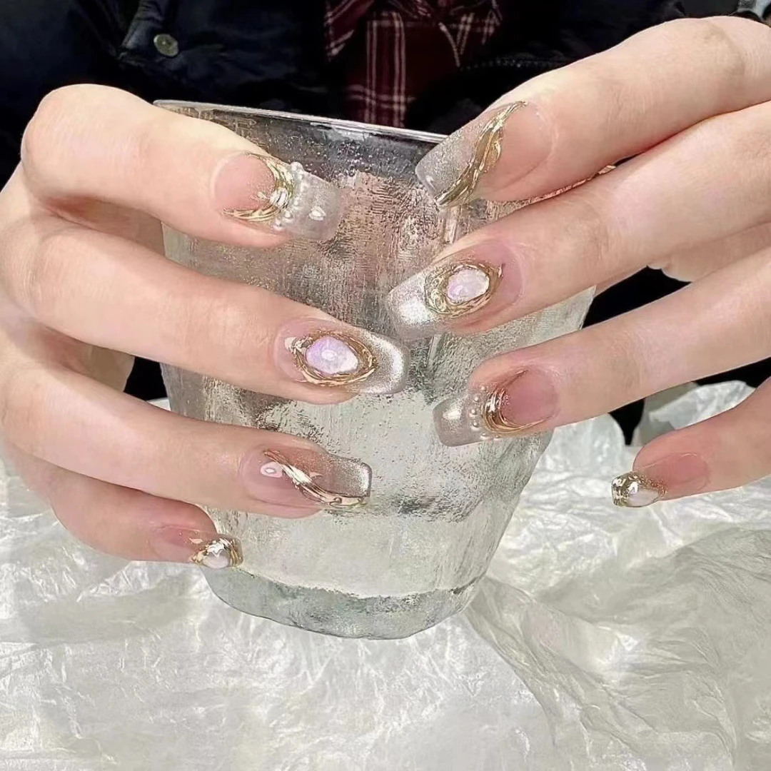 【海洋之瞳】纯手工光疗穿戴甲片穿戴甲成品重复使用美甲贴片