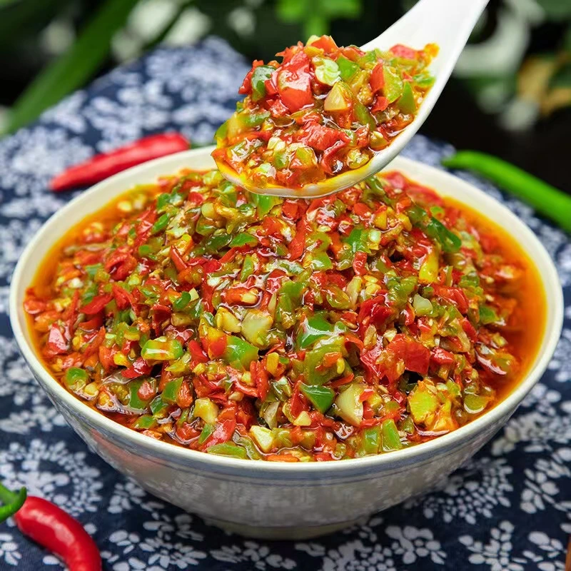 湖南剁辣椒青红剁椒湖南特产蒜蓉超香辣拌饭拌面酱即食下饭菜200g