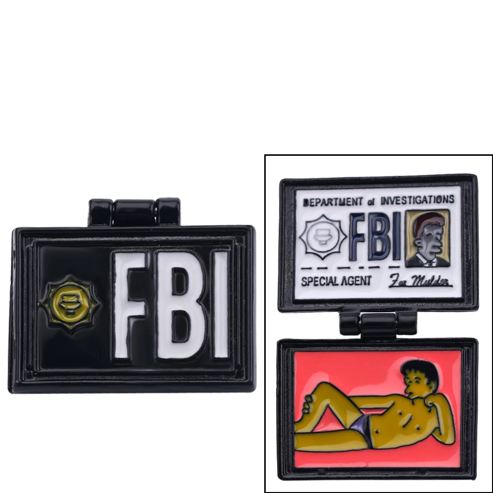 合金胸针 FBI时尚可翻盖胸针喜剧人物别针辛普森个性纪念简约