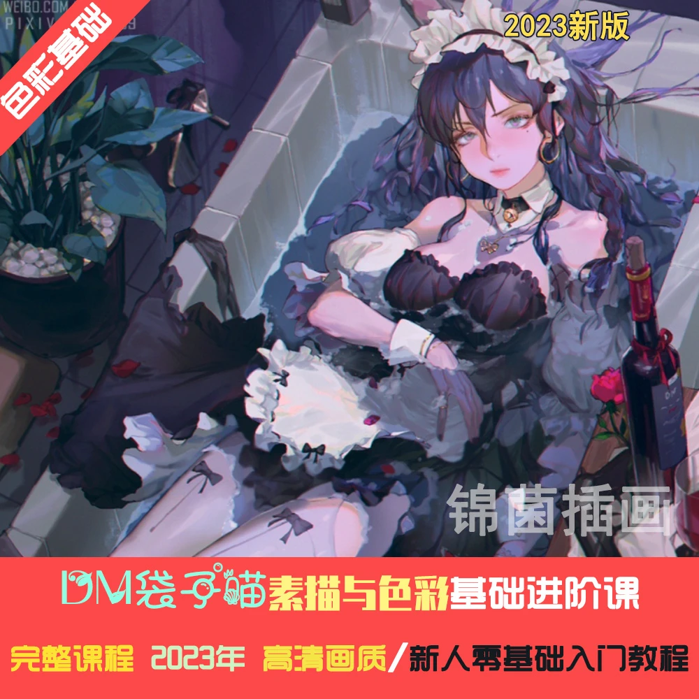 素描与色彩基础教程视频课dm袋子喵咪程教程素材ps动态插画