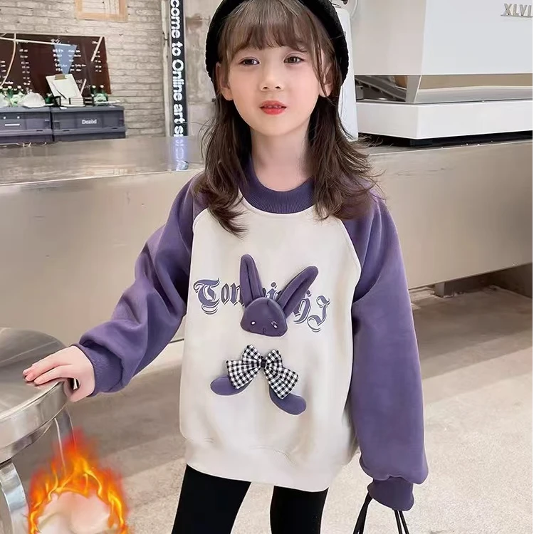 女童卫衣秋冬2024新款洋气中大童打底衫儿童韩版休闲外穿上衣