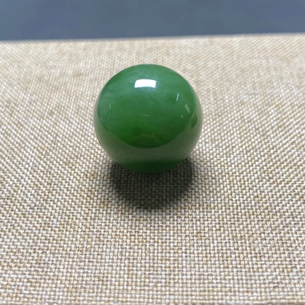 和田玉碧玉圆珠18.6mm俄料颜色艳丽油性好有色飘配珠散珠单珠