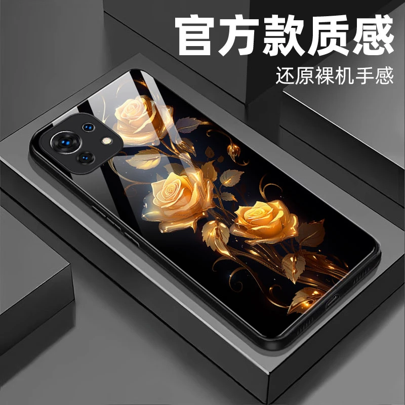 【小米11】钢化玻璃手机壳 绚丽玫瑰抗磨耐摔全包