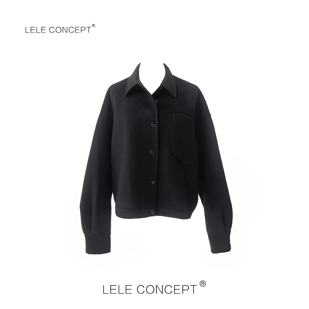 LELE CONCEPT｜秋冬短款翻领单兜衬衫大衣外套Y0475