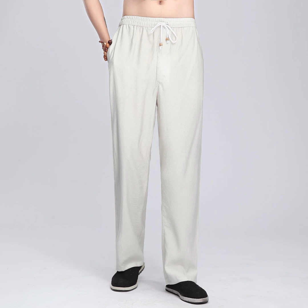 男士休闲亚麻长裤