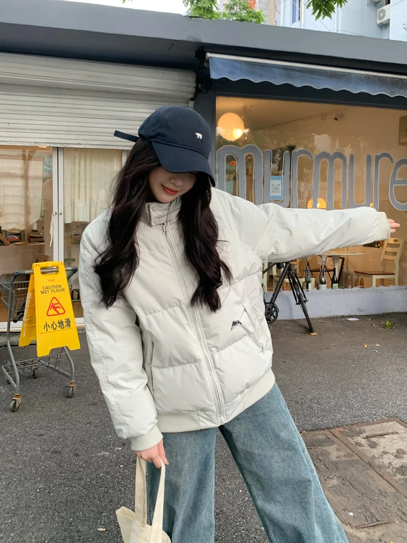 反季白鸭绒羽绒服短款加厚保暖秋冬外套立领显瘦防水防风情侣夹克