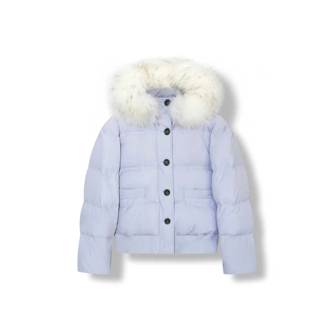 【清货】白鸭绒连帽羽绒服冬季带毛领加厚保暖短款显瘦小个子外套