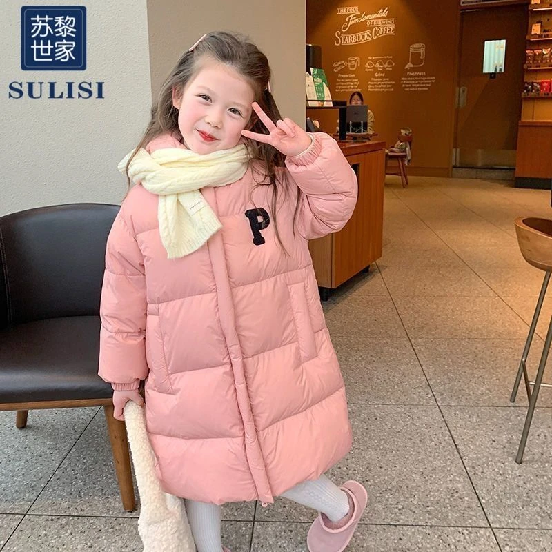 童装潮款Y女童冬装羽绒衣外套新款儿童服宝宝中长款保暖袄潮