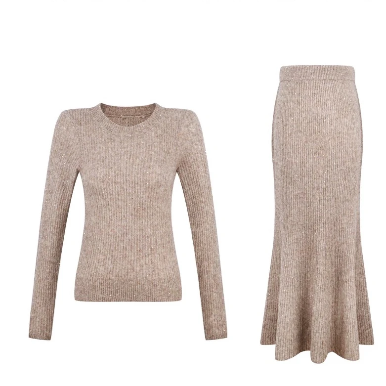 《博雪服饰》氛围感高级感穿搭气质温柔针织衫秋装套装两件套裙装