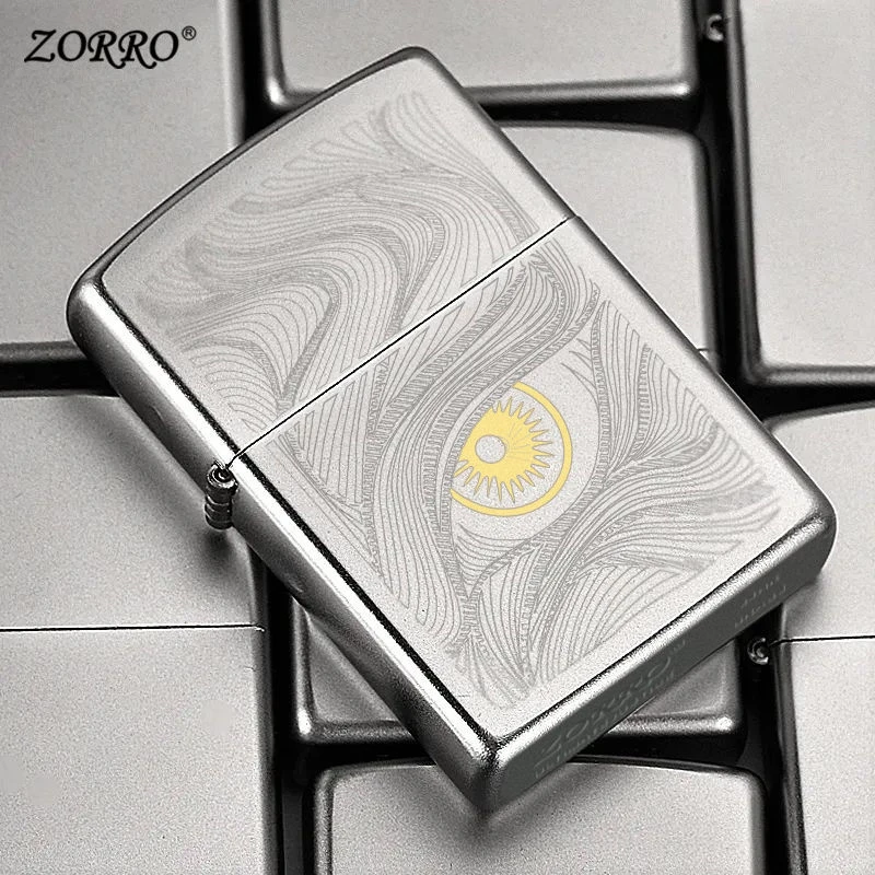 正品ZORRO佐罗煤油打火机秋水含刻睛个性防风天使之眼520男友礼物