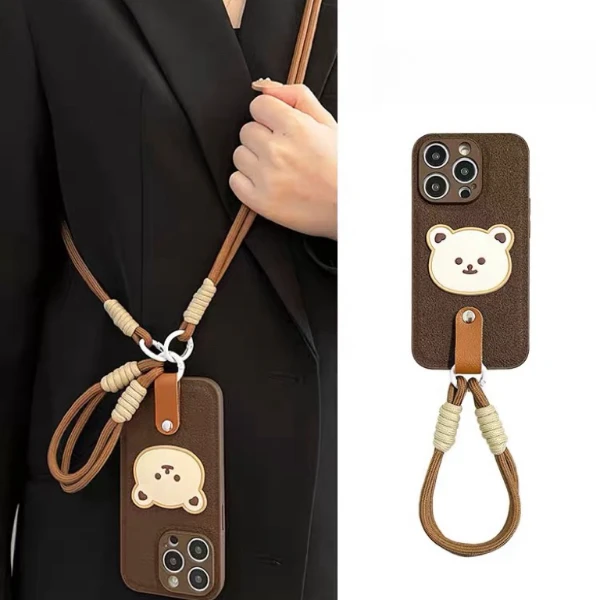 秋冬小熊适用苹果16手机壳iPhone15promax手机壳14防摔13全包12女