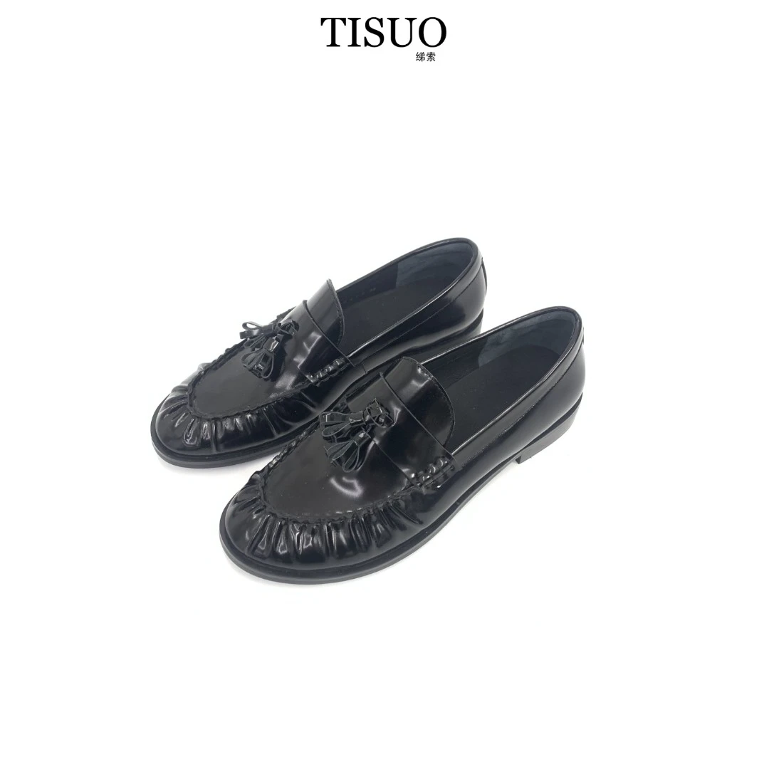 TISUO/绨索英伦流苏牛皮乐福鞋 TS531732