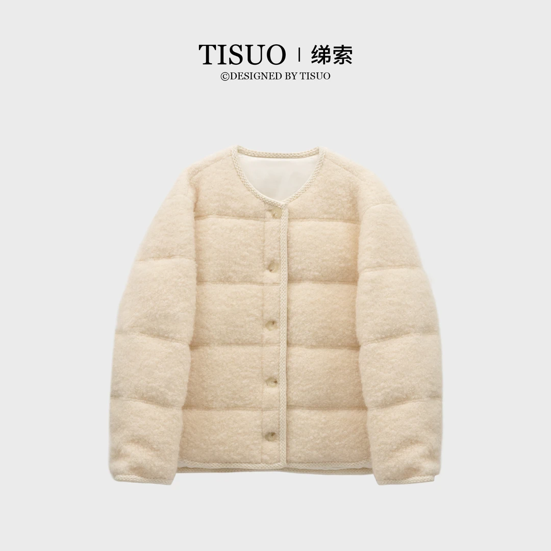 TISUO/绨索羊驼马海毛鹅绒外套TS812681