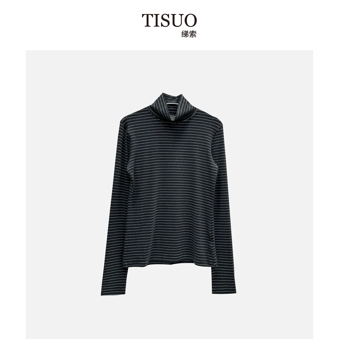 TISUO/绨索 经典条纹必备高领针织上衣 TS310255