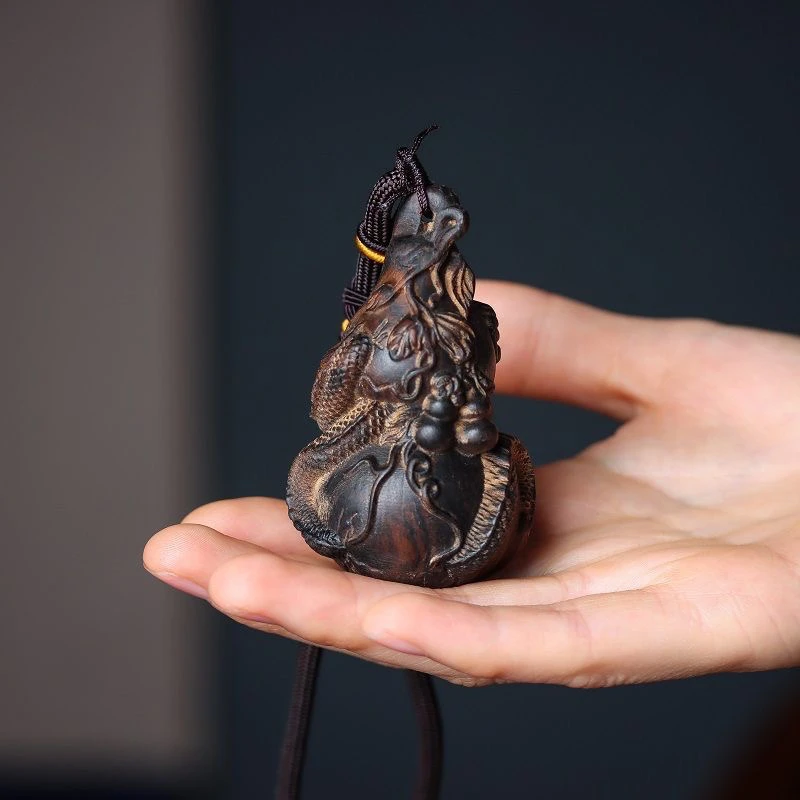 （龙葫芦）手把件巴布亚贡木天然复古原木雕刻文玩