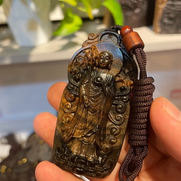 （地藏吊坠）7/4m巴布亚贡木天然复古原木雕刻