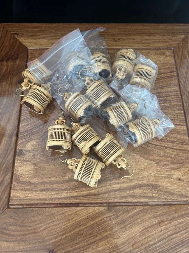 黄杨木竹岭笼蛐蛐蟋蟀笼小型昆虫笼手把件