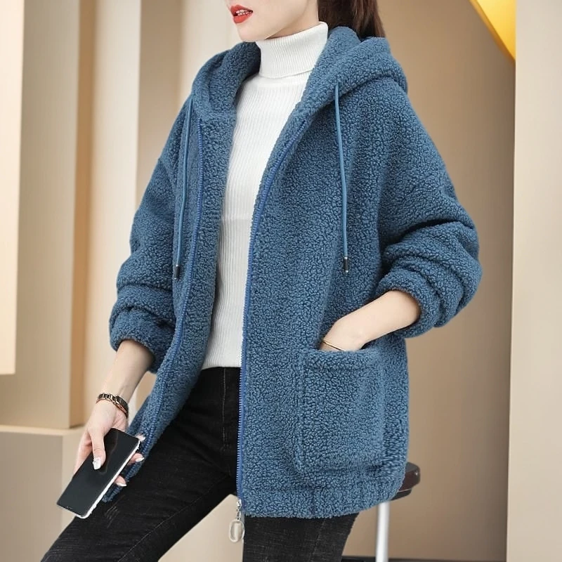 【新人专享】秋冬才是我的主场开衫卫衣女加绒加厚宽松连帽简约外套