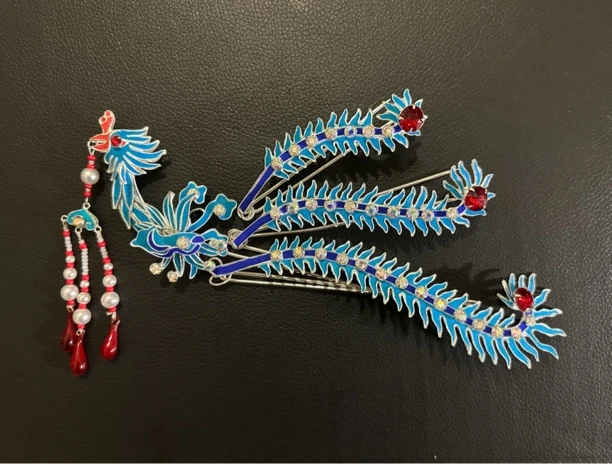 戏曲舞台点绸花旦小姐三尾分体偏凤