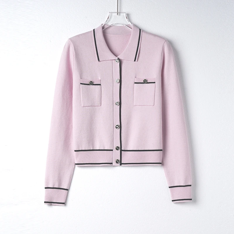 【源头工厂】秋冬新款气质时尚百搭设计师款长毛衣开衫6226