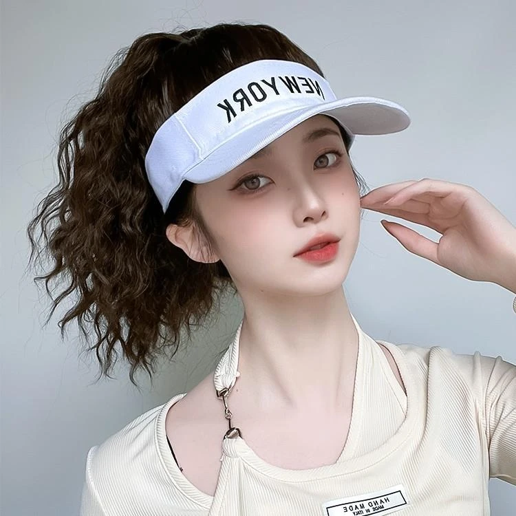 假发帽子一体女气质空顶帽时尚减龄马尾自然带头发造型遮阳棒球帽
